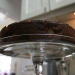 Chocolate Pear Cake On Cake Plate